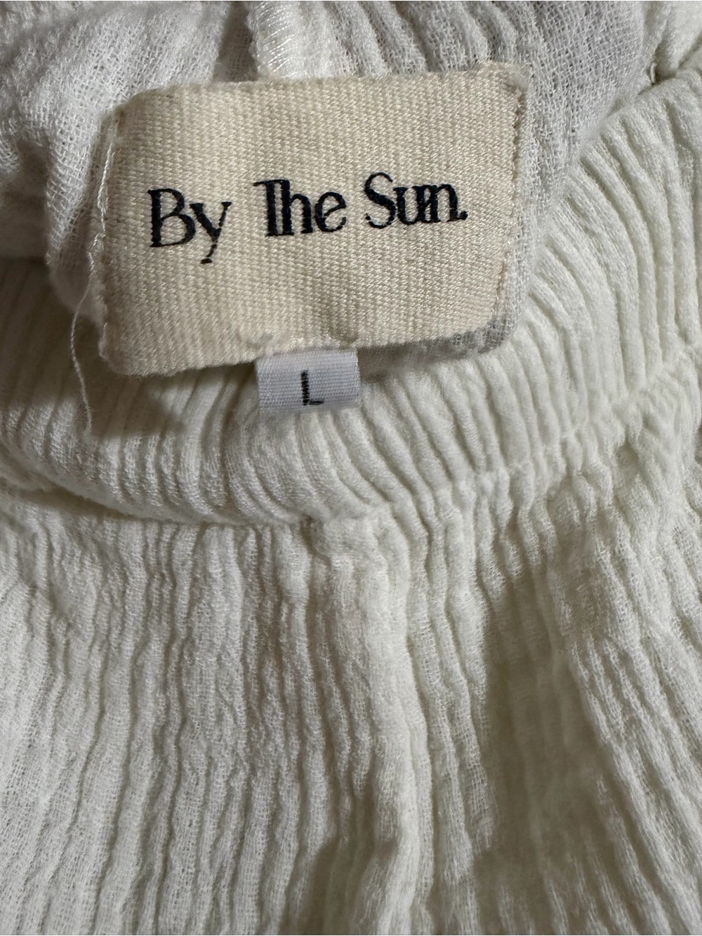 By The Sun Relaxed Wide-Leg Cream Gauze Pants Large EUC msrp $100 - Picture 10 of 10